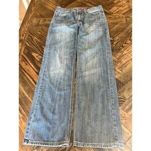 Rock & Roll Double Barrel Relaxed Straight Leg Jeans Men 30x34 Western Aztec